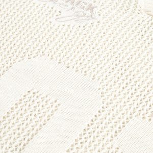 Concert Outfit Vintage Ripped Long Sleeve Knitted Jersey V-Neck Sweater