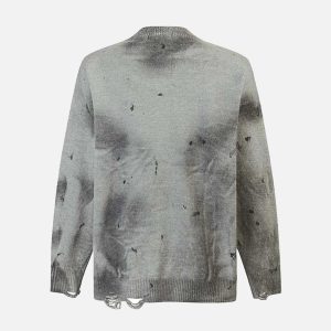 Concert Outfit Vintage Ripped Tie-Dye Sweater