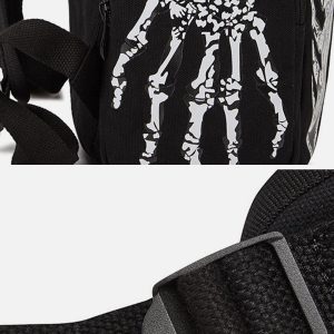 Concert Outfit Vintage Skull Print Shoulder Bag