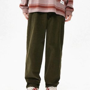 Concert Outfit Vintage Solid Corduroy Pants