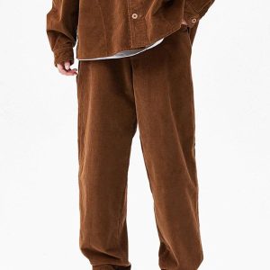 Concert Outfit Vintage Solid Corduroy Pants