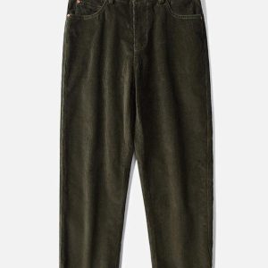 Concert Outfit Vintage Solid Corduroy Pants
