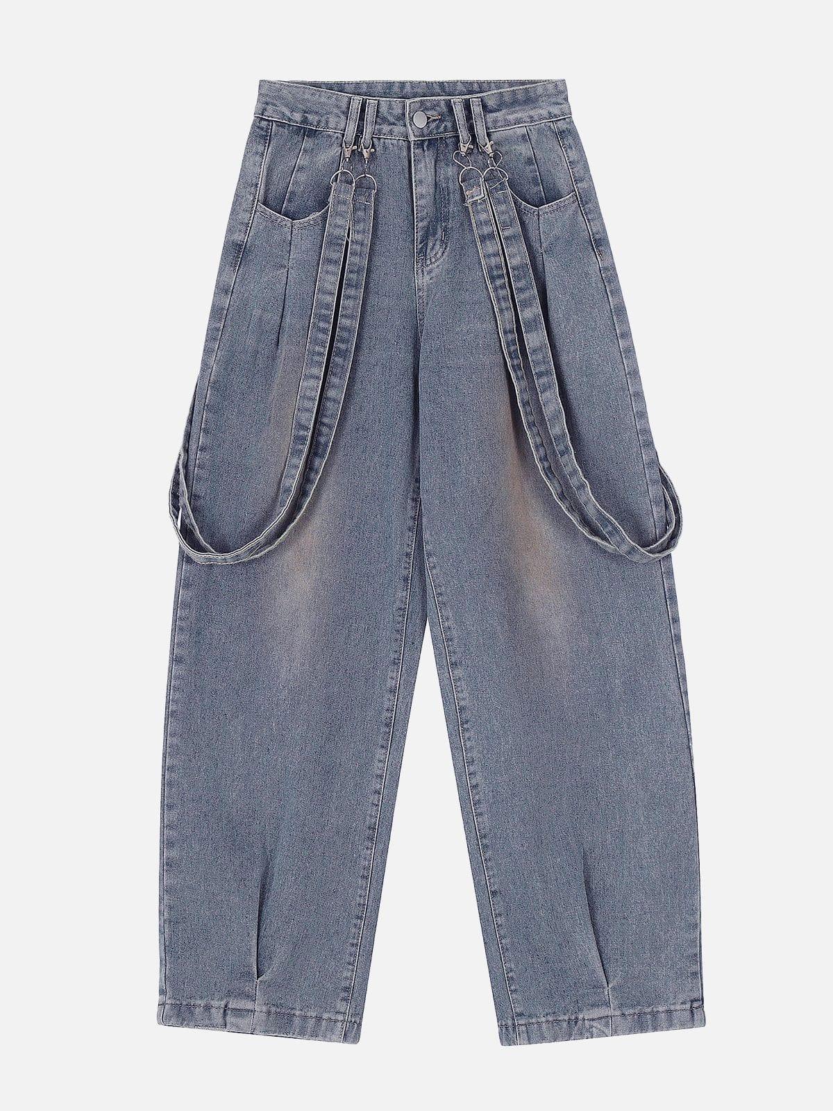 Concert Outfit Vintage Solid Double Strap Jeans Concert Outfit Vintage Solid Double Strap Jeans