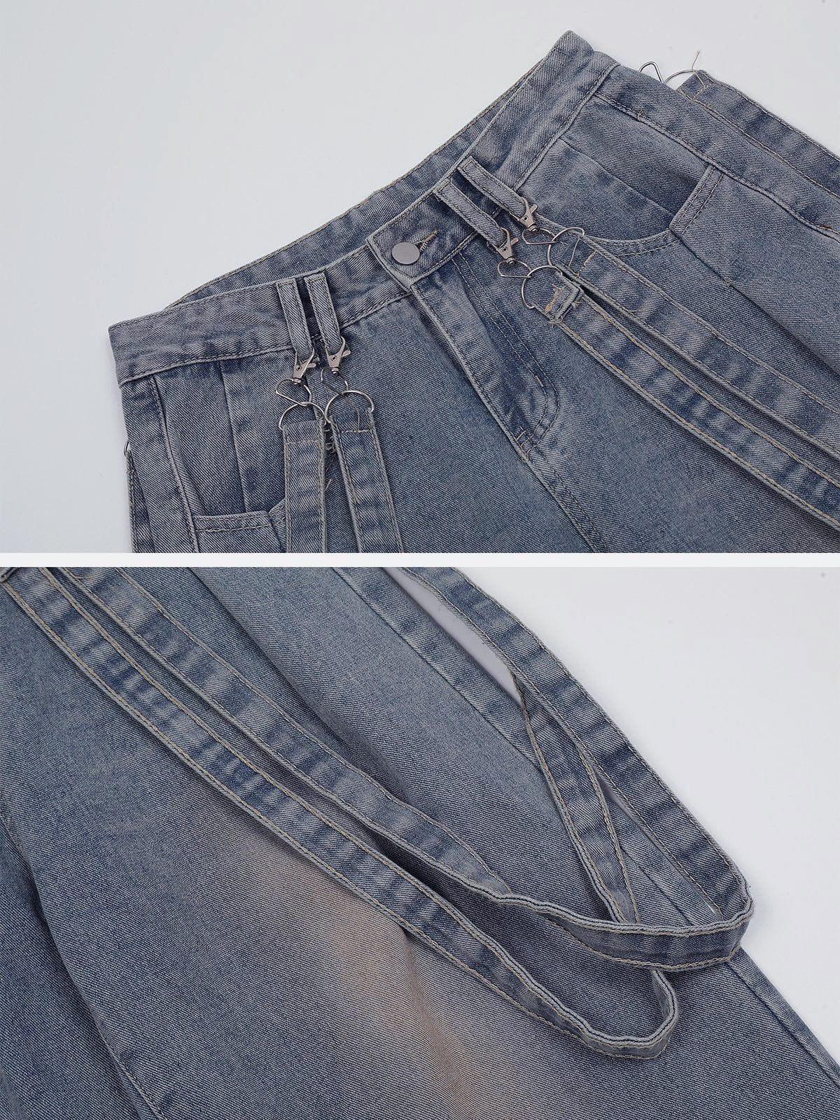 Concert Outfit Vintage Solid Double Strap Jeans Concert Outfit Vintage Solid Double Strap Jeans