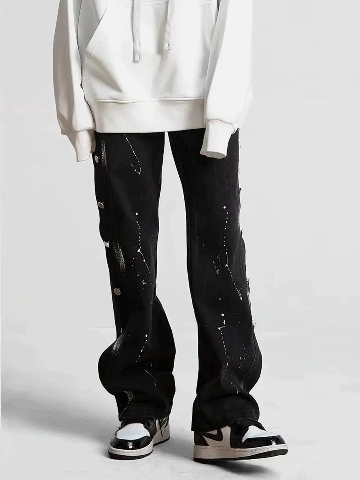 Concert Outfit Vintage Splash Ink Breasted Jeans Concert Outfit Vintage Splash Ink Breasted Jeans