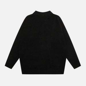 Concert Outfit Vintage street Letter Embroidery Sweater