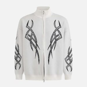 Concert Outfit Vintage Thorns Stand Collar Cardigan