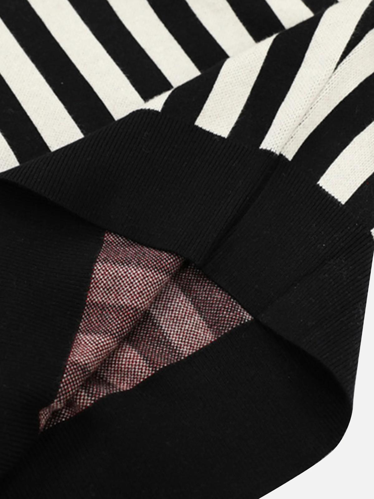 Concert Outfit Vintage Vertical Striped Preppy V-Neck Sweater Concert Outfit Vintage Vertical Striped Preppy V-Neck Sweater