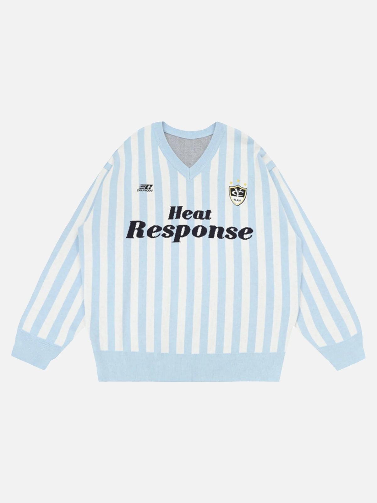 Concert Outfit Vintage Vertical Striped Preppy V-Neck Sweater Concert Outfit Vintage Vertical Striped Preppy V-Neck Sweater