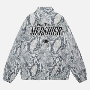 Concert Outfit Vintage Vibe Print Windbreaker Jacket