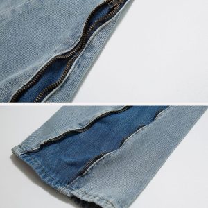 Concert Outfit Vintage Wash Adjustable Zip Jeans