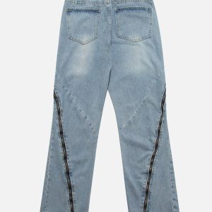 Concert Outfit Vintage Wash Adjustable Zip Jeans