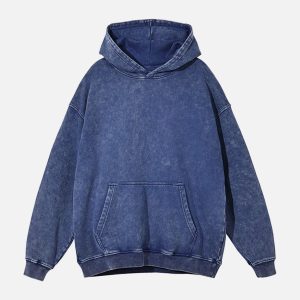 Concert Outfit Vintage Wash Distressed Solid Hoodie