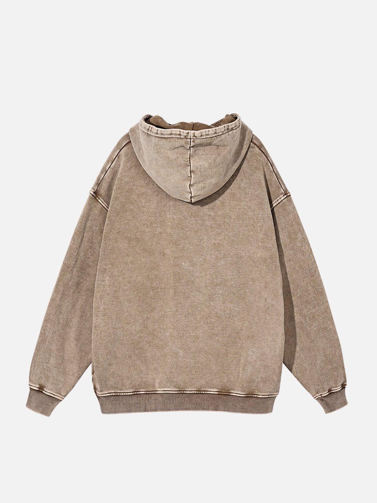 Concert Outfit Vintage Wash Distressed Solid Hoodie Concert Outfit Vintage Wash Distressed Solid Hoodie