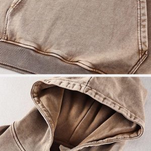 Concert Outfit Vintage Wash Distressed Solid Hoodie