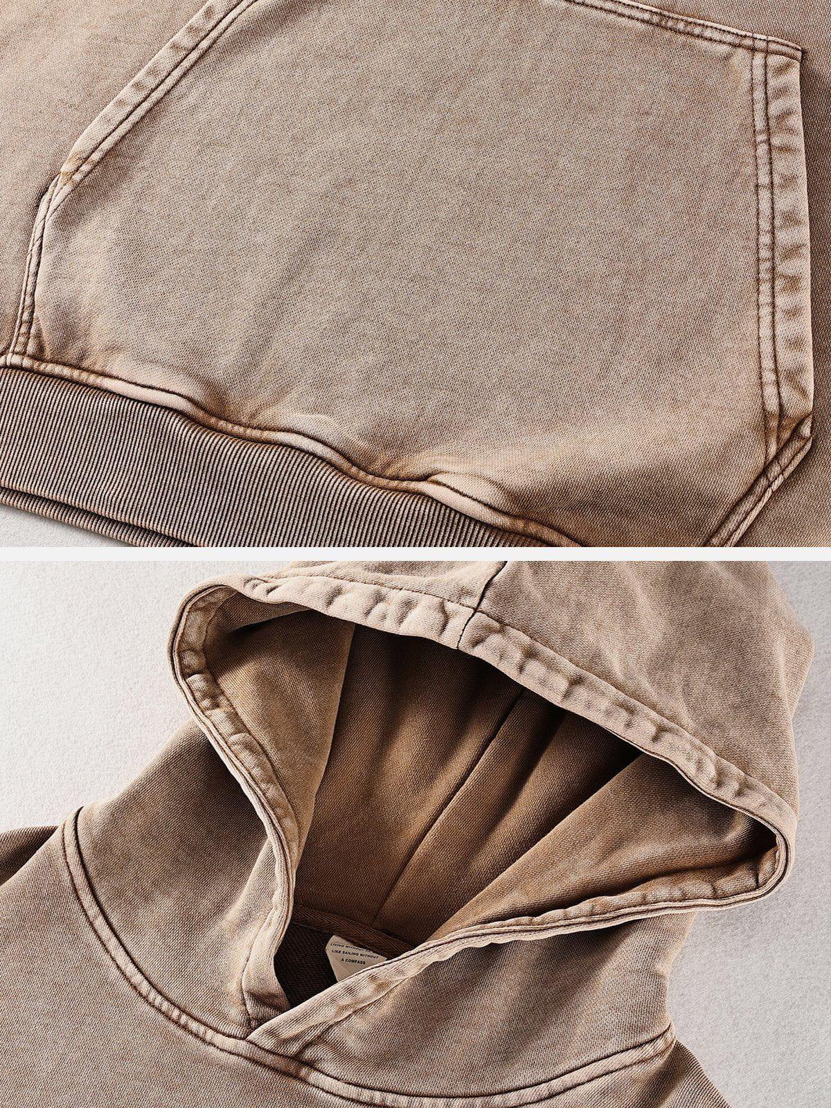 Concert Outfit Vintage Wash Distressed Solid Hoodie Concert Outfit Vintage Wash Distressed Solid Hoodie