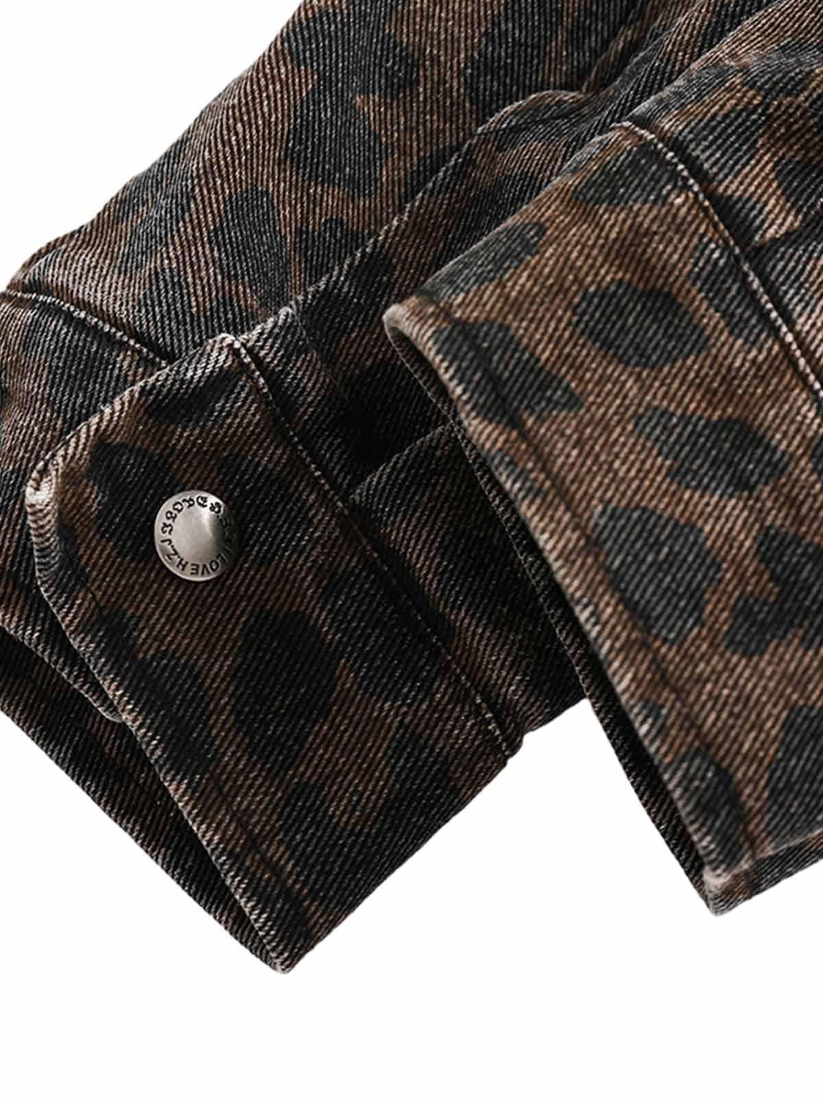 Concert Outfit Vintage Washed Cheetah Denim Jacket Concert Outfit Vintage Washed Cheetah Denim Jacket