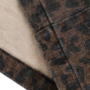 Concert Outfit Vintage Washed Cheetah Denim Jacket