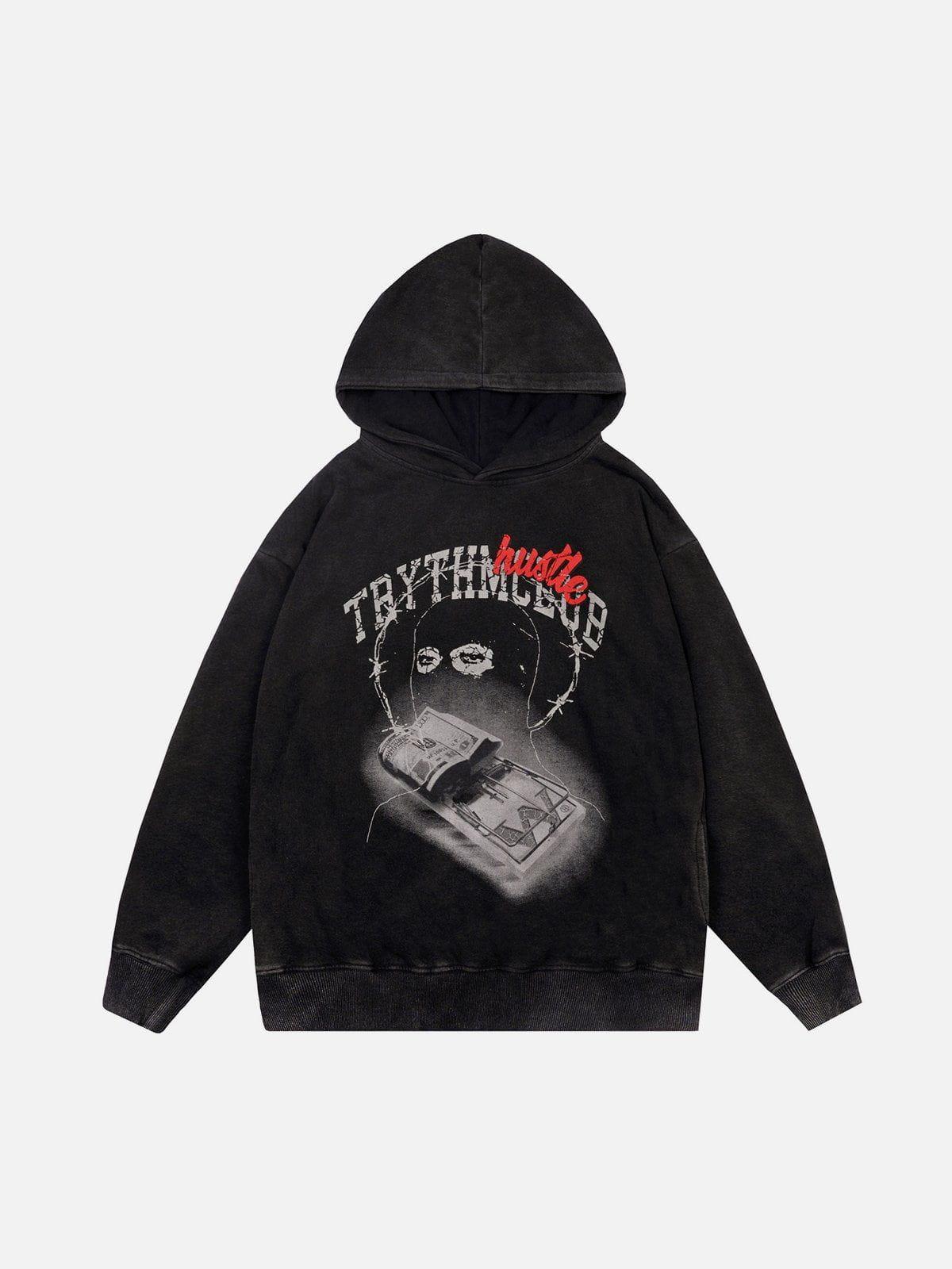 Concert Outfit Vintage Washed Dark Print Hoodie Concert Outfit Vintage Washed Dark Print Hoodie