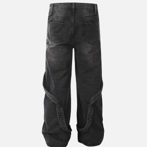 Concert Outfit Vintage Washed Deconstructed Jeans