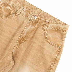 Concert Outfit Vintage Washed Distressed Straight Jeans