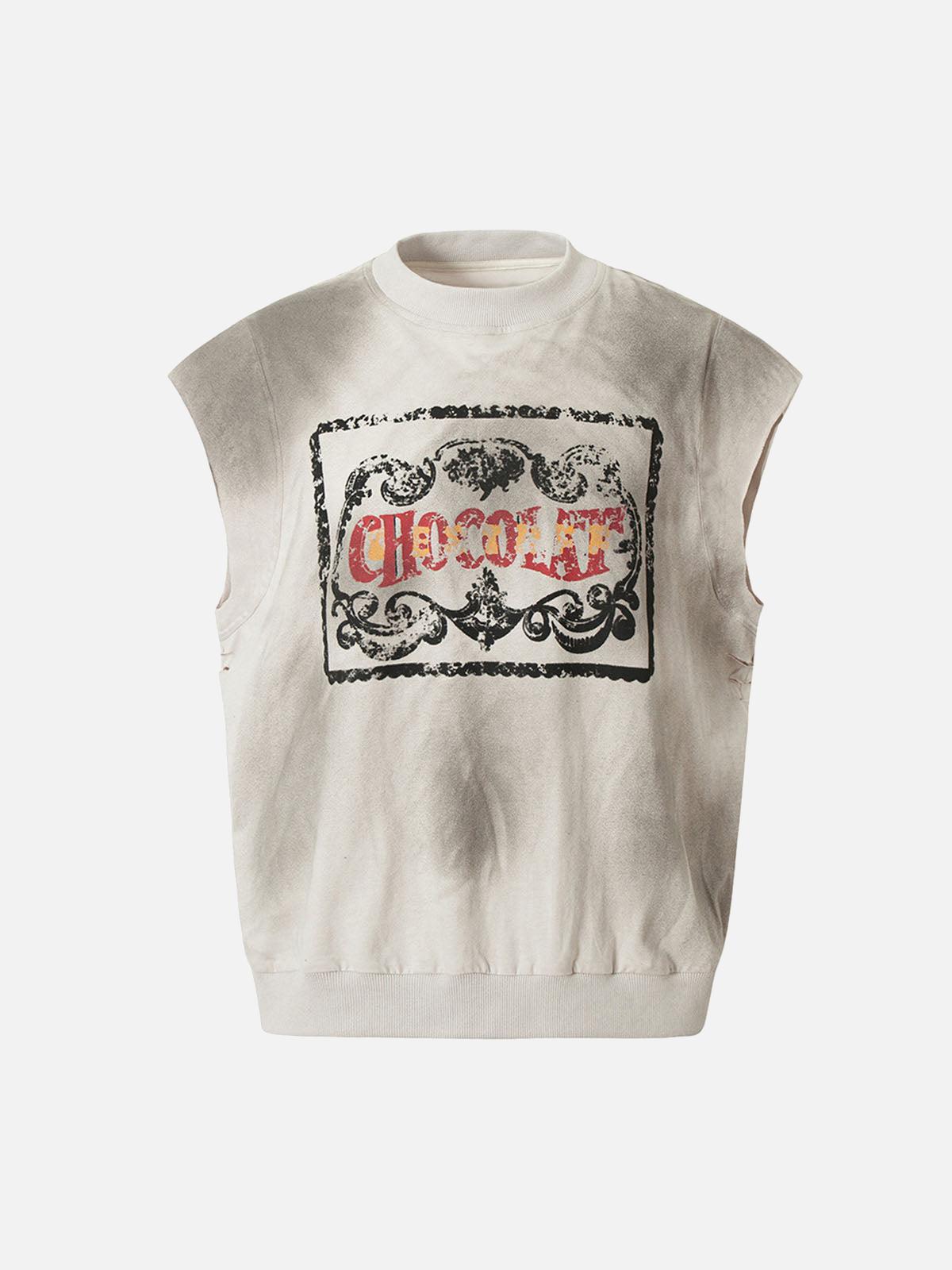 Concert Outfit Vintage Washed Graphic Distressed Vest Concert Outfit Vintage Washed Graphic Distressed Vest