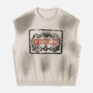 Concert Outfit Vintage Washed Graphic Distressed Vest