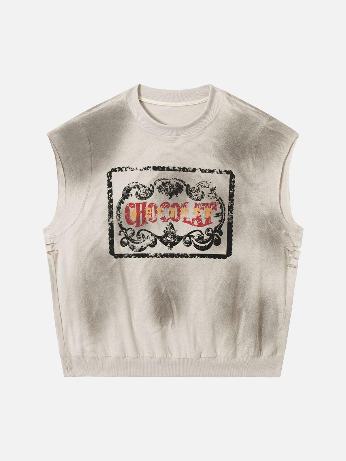 Concert Outfit Vintage Washed Graphic Distressed Vest Concert Outfit Vintage Washed Graphic Distressed Vest