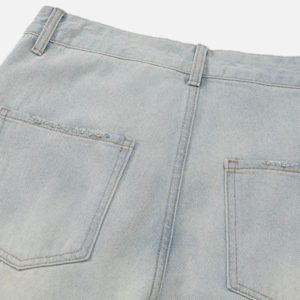 Concert Outfit Vintage Washed Multi-Pocket Work Jeans