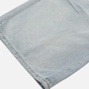 Concert Outfit Vintage Washed Multi-Pocket Work Jeans