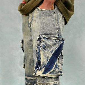 Concert Outfit Vintage Washed Multifunctional Denim Overalls