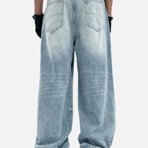 Concert Outfit Vintage Washed Plaid Baggy Jeans