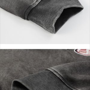 Concert Outfit Vintage Washed Worn Loose Print Hoodie