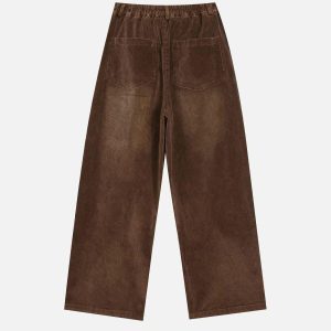 Concert Outfit Vintage Water Ripples Corduroy Straight Leg Pants