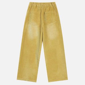 Concert Outfit Vintage Water Ripples Corduroy Straight Leg Pants