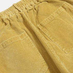 Concert Outfit Vintage Water Ripples Corduroy Straight Leg Pants