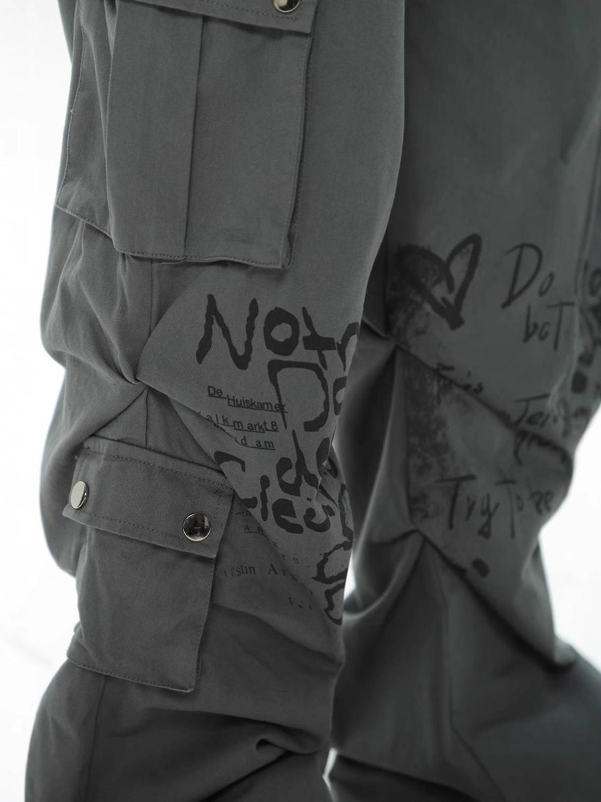 Concert Outfit Vintage Water-Slurry Print Cargo Pants Concert Outfit Vintage Water-Slurry Print Cargo Pants