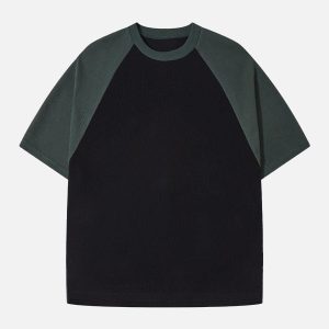 Concert Outfit Waffle Stitching Contrast Tee