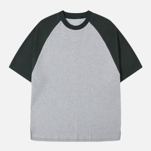 Concert Outfit Waffle Stitching Contrast Tee