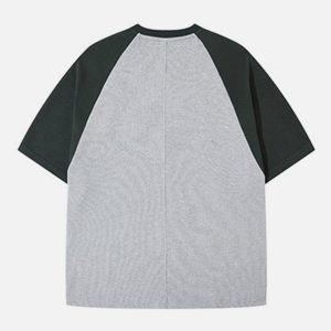 Concert Outfit Waffle Stitching Contrast Tee
