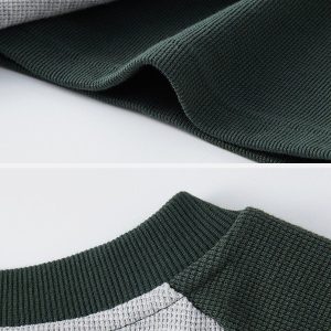 Concert Outfit Waffle Stitching Contrast Tee