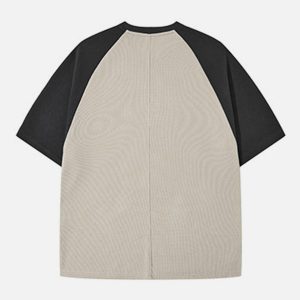 Concert Outfit Waffle Stitching Contrast Tee