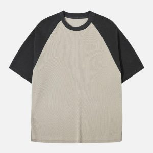 Concert Outfit Waffle Stitching Contrast Tee
