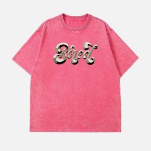 Concert Outfit Washed Alphabet Print Tee