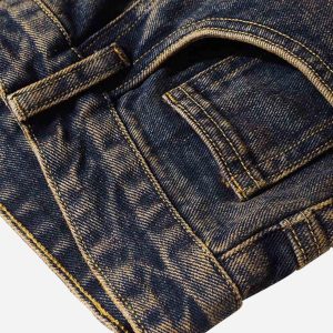 Concert Outfit Washed And Distressed Multi-Pocket Jeans