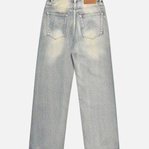 Concert Outfit Washed And Worn Loose Jeans