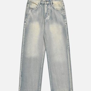 Concert Outfit Washed And Worn Loose Jeans