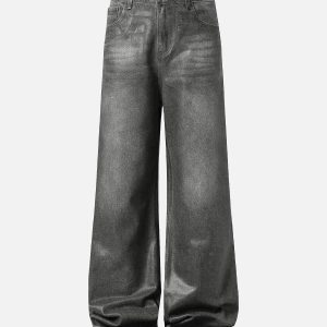 Concert Outfit Washed Batik Straight Jeans