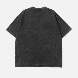 Concert Outfit Washed Body Skeleton Print Tee