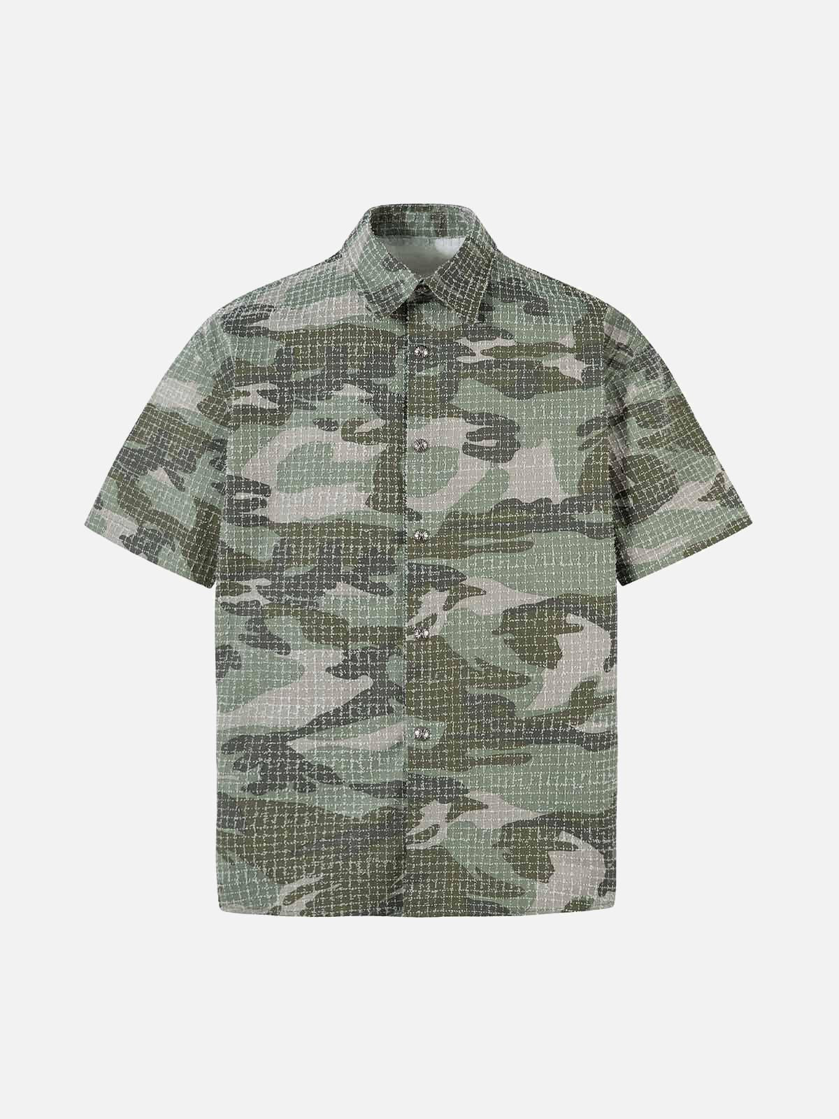 Concert Outfit Washed Brushed Camouflage Short Sleeve Shirt Concert Outfit Washed Brushed Camouflage Short Sleeve Shirt